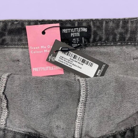 PrettyLittleThing Black Denim Corset Top – Size 8 – NWT - Picture 2 of 5